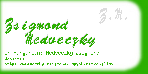 zsigmond medveczky business card